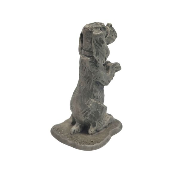 Vintage 1975 Hallmark Little Gallery Fine Pewter Hound Dog Figurine Kraczkowski - Picture 8 of 11